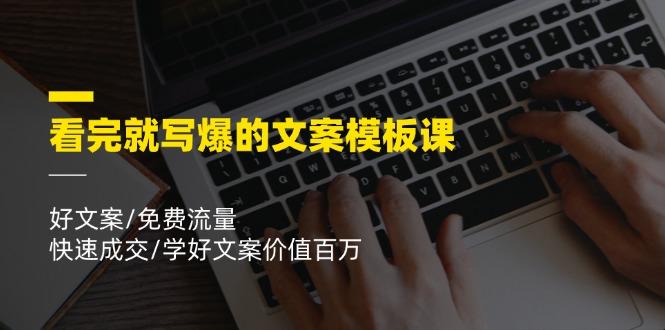 看完就 写爆的文案模板课，好文案/免费流量/快速成交/学好文案价值百万-皮皮网创