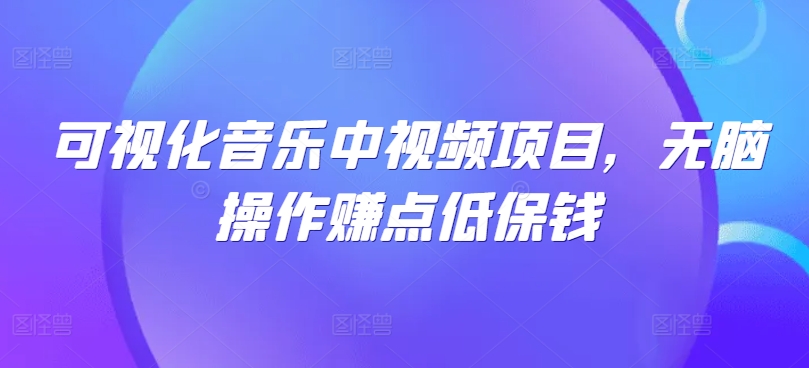 可视化音乐中视频项目，无脑操作赚点低保钱-皮皮网创