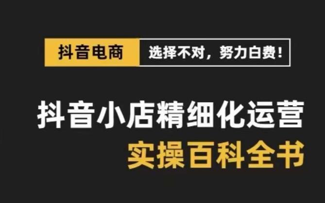 抖音小店精细化运营百科全书，保姆级运营实操讲解-皮皮网创