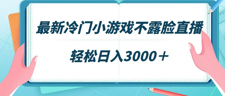 最新冷门小游戏不露脸直播，场观稳定几千，轻松日入3000＋-皮皮网创