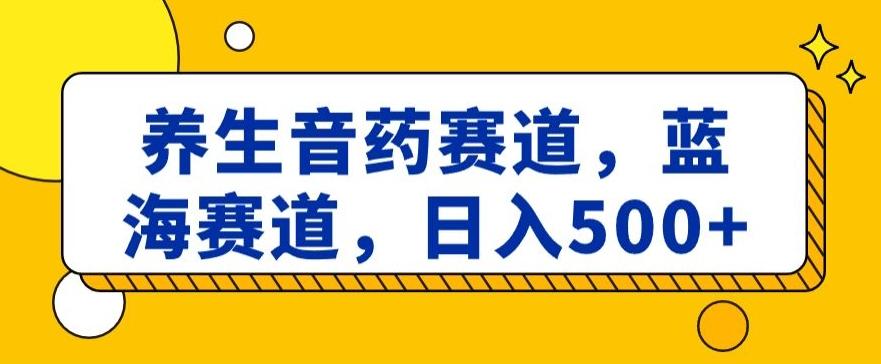 养生音药赛道，蓝海赛道，日入500+【揭秘】-皮皮网创