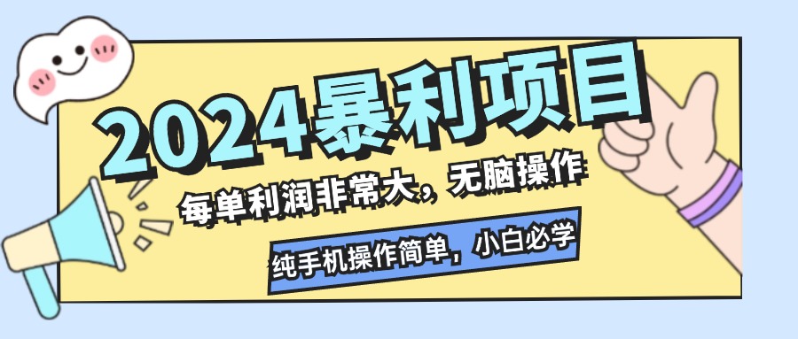 2024暴利项目，每单利润非常大，无脑操作，纯手机操作简单，小白必学项目-皮皮网创