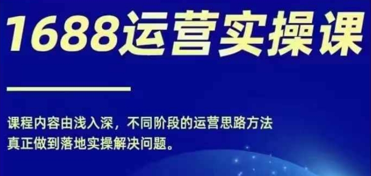 1688实操运营课，零基础学会1688实操运营，电商年入百万不是梦-皮皮网创