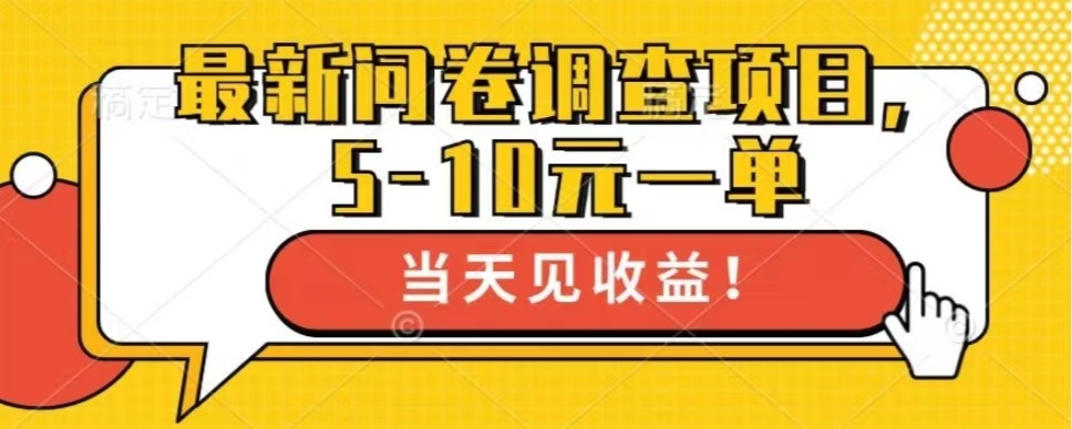 最新问卷调查项目，单日零撸100＋-皮皮网创