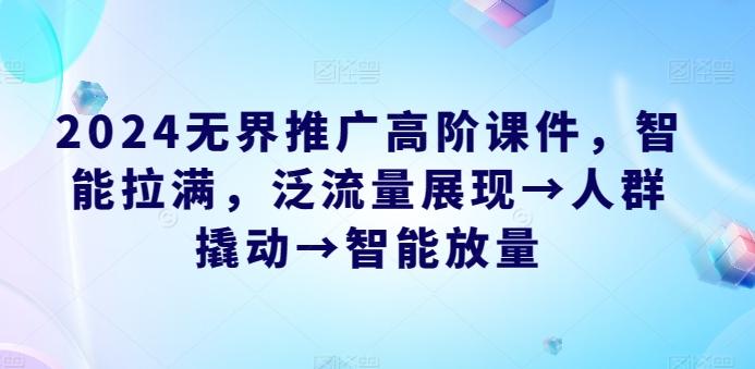 2024无界推广高阶课件，智能拉满，泛流量展现→人群撬动→智能放量-皮皮网创