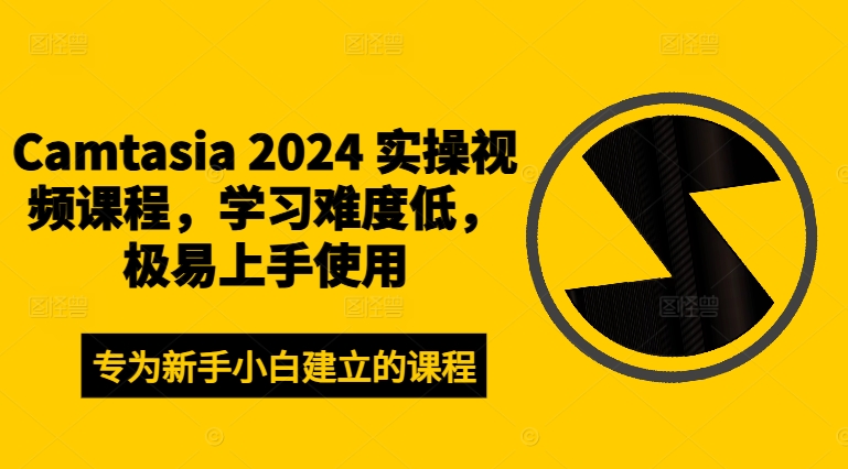 Camtasia 2024 实操视频课程，学习难度低，极易上手使用-皮皮网创