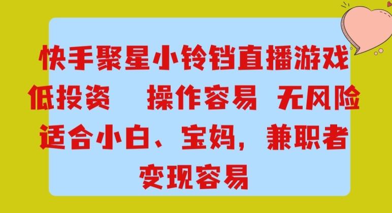 快手小铃铛游戏项目，低投入零风险，操作简单变现快-皮皮网创