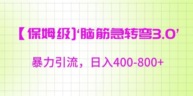 保姆级脑筋急转弯3.0，暴力引流，日入400-800+【揭秘】-皮皮网创