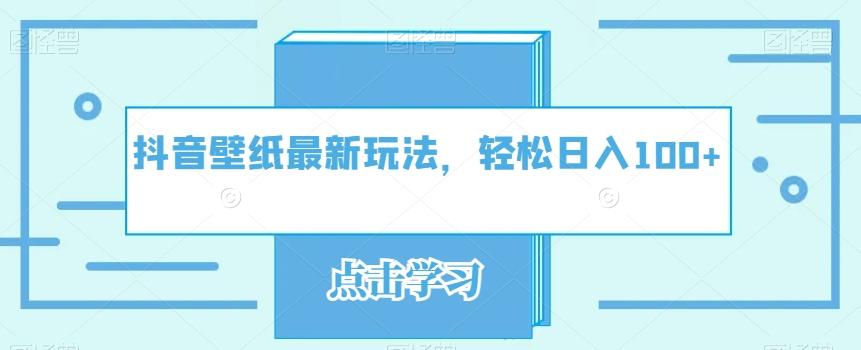 抖音壁纸最新玩法，轻松日入100+-皮皮网创