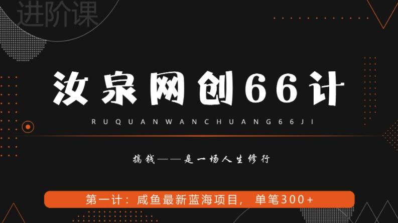 汝泉网创66计之第1计：闲鱼长期稳定项目，单笔变现300+-皮皮网创