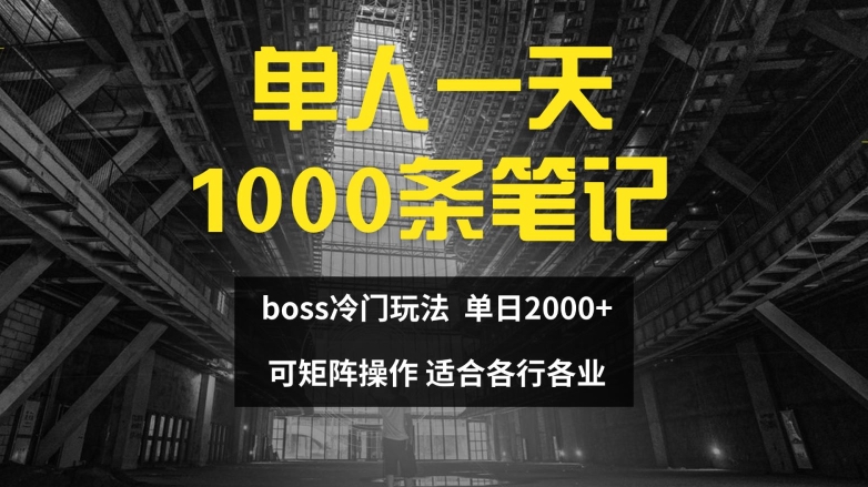 单人一天1000条笔记，日入2000+，BOSS直聘的正确玩法【揭秘】-皮皮网创