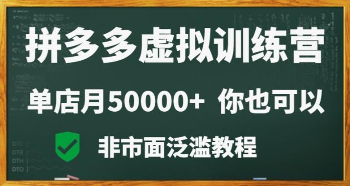拼多多虚拟电商训练营月入30000+你也行，暴利稳定长久，副业首选-皮皮网创