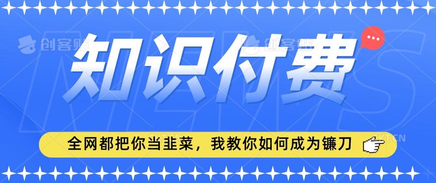 2024最新知识付费项目，小白也能轻松入局，全网都在教你做项目，我教你做镰刀【揭秘】-皮皮网创