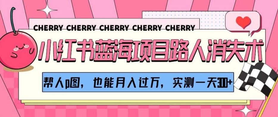 小红书蓝海项目路人消失术，帮人p图，也能月入过万，实测一天300+【揭秘】-皮皮网创