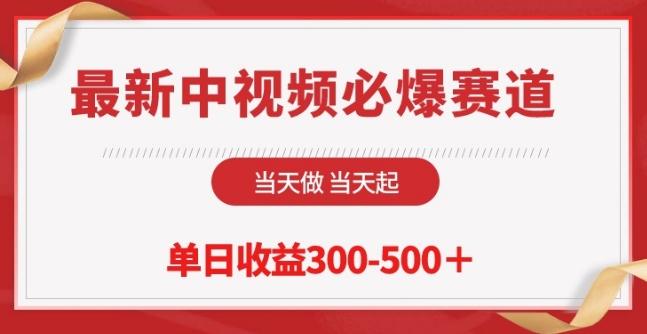 最新中视频必爆赛道，当天做当天起，单日收益300-500+【揭秘】-皮皮网创