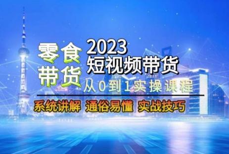 2023短视频带货-零食赛道，从0-1实操课程，系统讲解实战技巧-皮皮网创