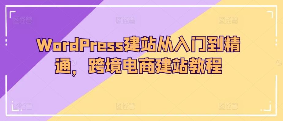 WordPress建站从入门到精通，跨境电商建站教程-皮皮网创