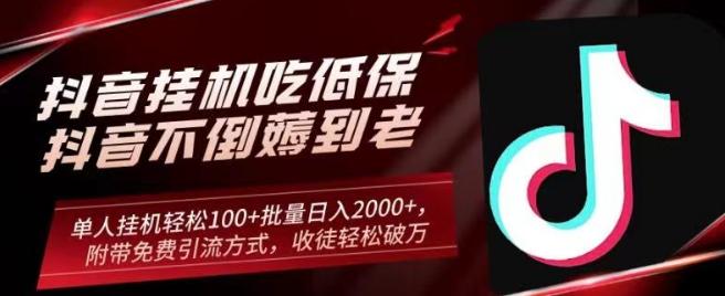 抖音挂机吃低保项目，单人挂机轻松100+批量日入2000+，附带免费引流方式，收徒轻松破万-皮皮网创