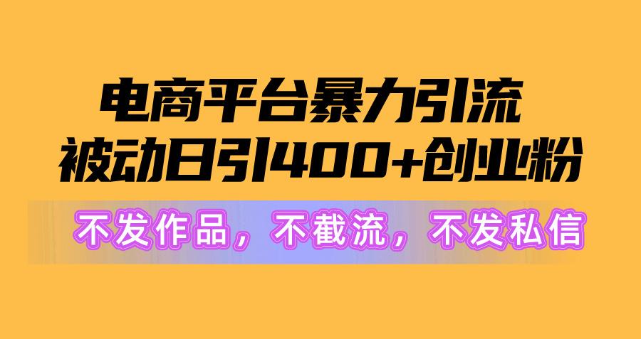 图片[1]-电商平台暴力引流,被动日引400+创业粉不发作品，不截流，不发私信-皮皮网创
