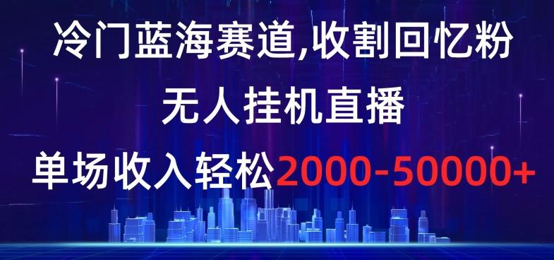 冷门蓝海赛道，收割回忆粉，无人挂机直播，单场收入轻松2000-5w+【揭秘】-皮皮网创