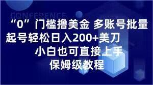 0门槛撸美金，多账号批量起号轻松日入200+美刀，小白也可直接上手，保姆级教程【揭秘】-皮皮网创