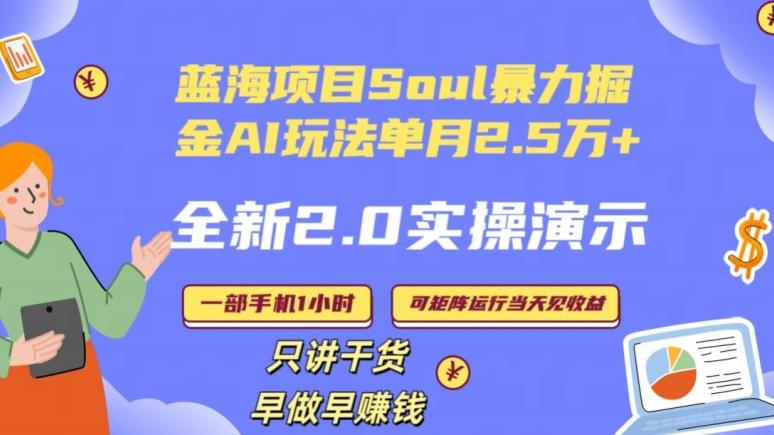 Soul怎么做到单月变现25000+全新2.0AI掘金玩法全程实操演示小白好上手【揭秘】-皮皮网创
