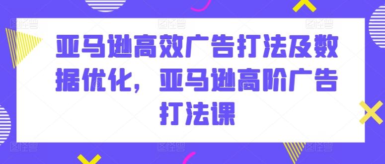 亚马逊高效广告打法及数据优化，亚马逊高阶广告打法课-皮皮网创