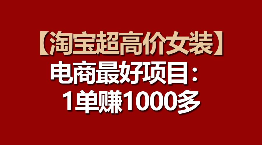 【淘宝超高价女装】电商最好项目：一单赚1000多-皮皮网创