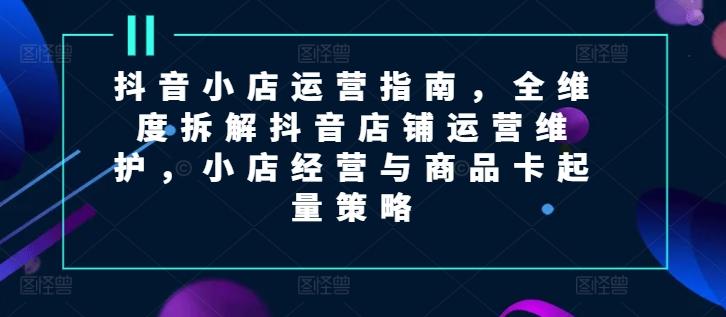 抖音小店运营指南，全维度拆解抖音店铺运营维护，小店经营与商品卡起量策略-皮皮网创