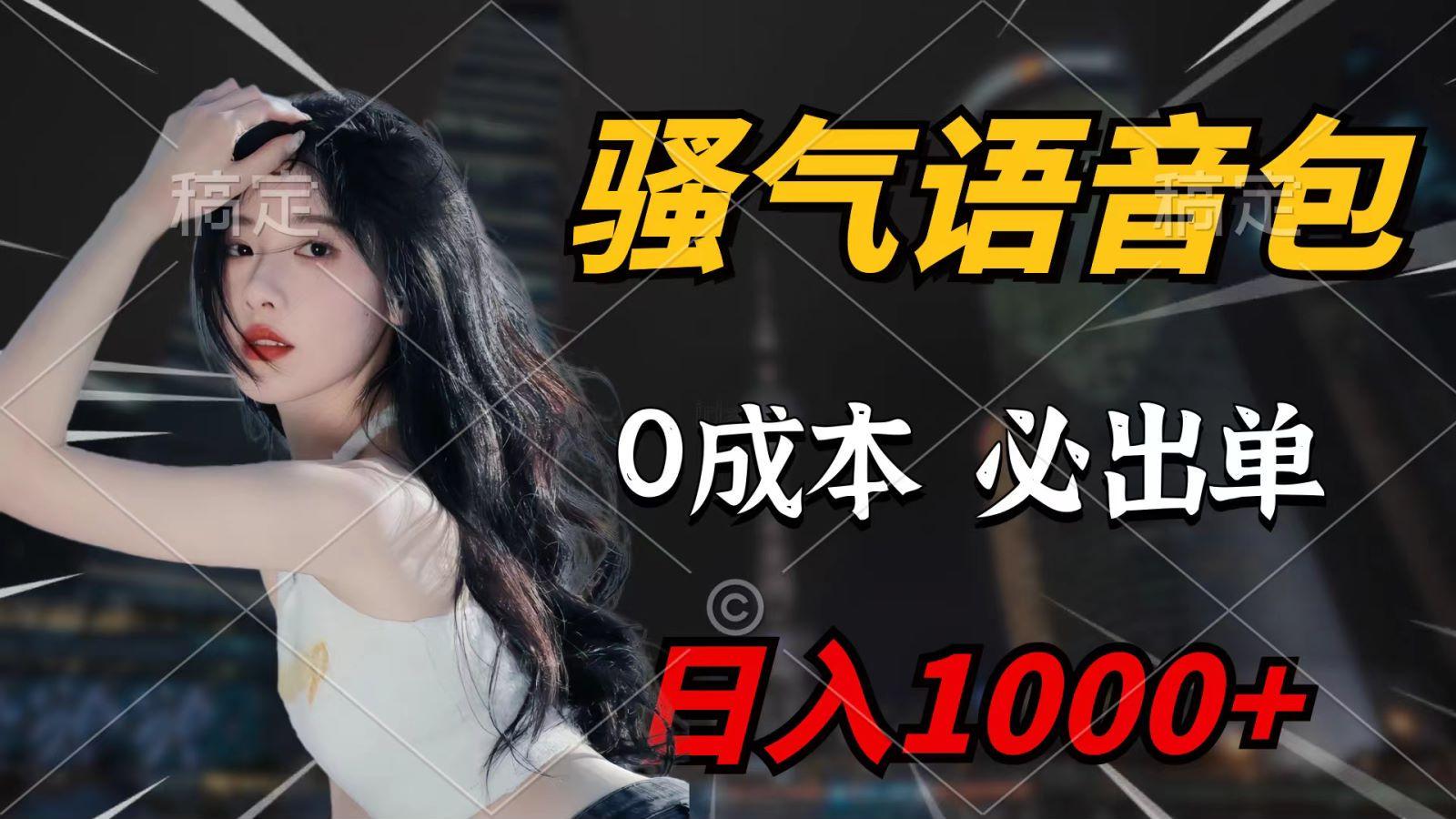 (9701期)骚气语音包，0成本一天1000+，闭着眼也能出单，详细教程！-皮皮网创