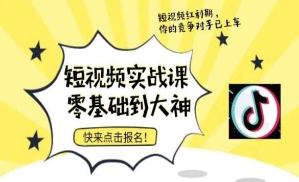 短视频零基础落地实操训练营，短视频实战课零基础到大神-皮皮网创