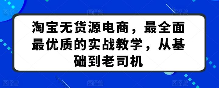 淘宝无货源电商，最全面最优质的实战教学，从基础到老司机-皮皮网创