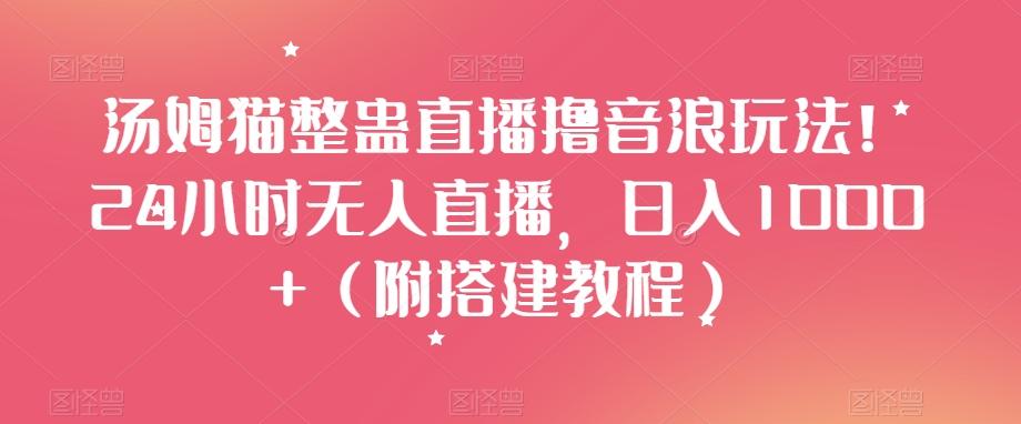 汤姆猫整蛊直播撸音浪玩法！24小时无人直播，日入1000+（附搭建教程）【揭秘】-皮皮网创