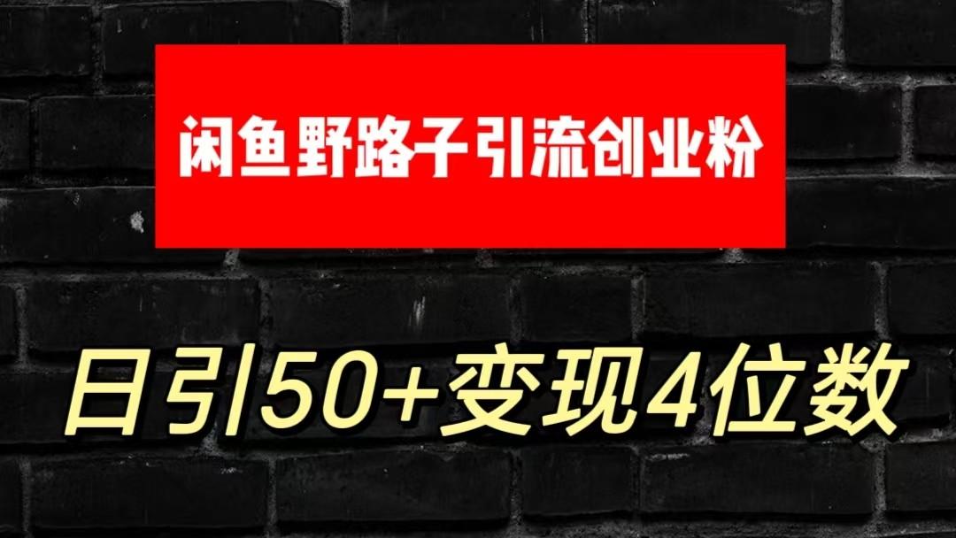 大眼闲鱼野路子引流创业粉，日引50+单日变现四位数-皮皮网创
