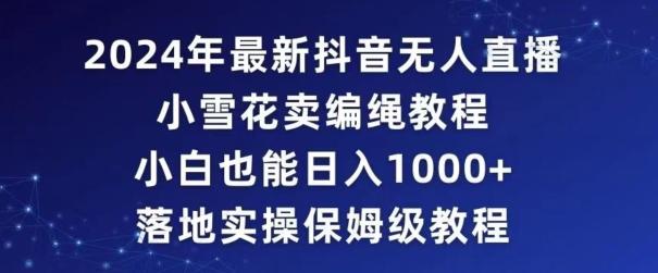2024年抖音最新无人直播小雪花卖编绳项目，小白也能日入1000+落地实操保姆级教程【揭秘】-皮皮网创