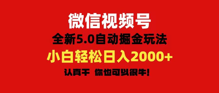 微信视频号变现，5.0全新自动掘金玩法，日入利润2000+有手就行-皮皮网创