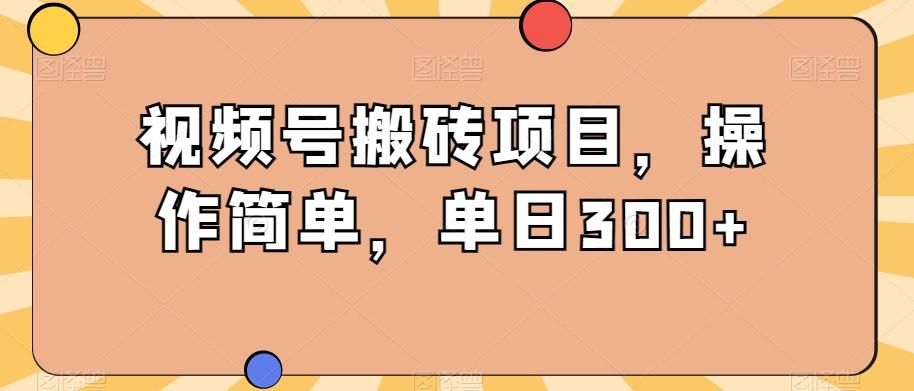 视频号搬砖项目,操作简单,单日300+-皮皮网创
