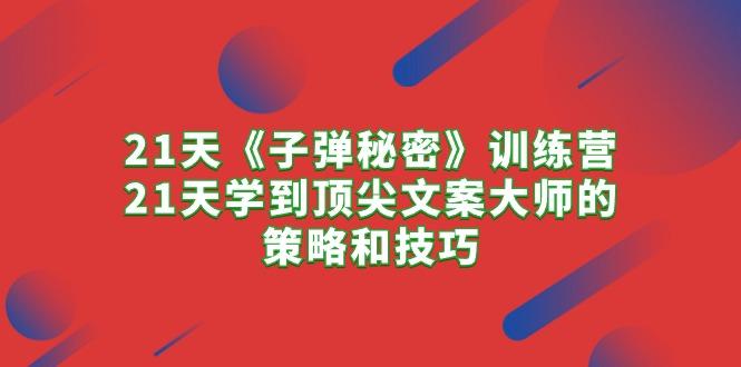 21天《子弹秘密》训练营，21天学到顶尖文案大师的策略和技巧-皮皮网创