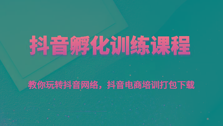 抖音孵化训练课程-教你玩转抖音网络，抖音电商培训打包下载-皮皮网创