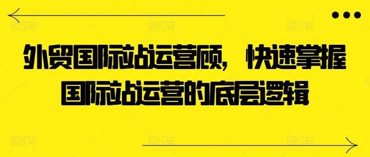 外贸国际站运营顾问，快速掌握国际站运营的底层逻辑-皮皮网创