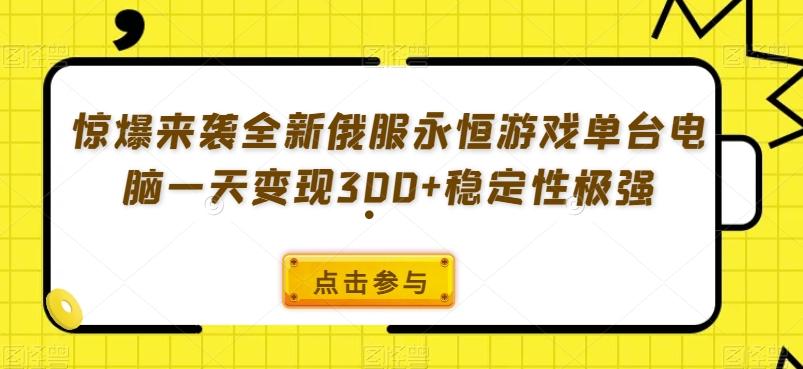 惊爆来袭全新俄服永恒游戏单台电脑一天变现300+稳定性极强-皮皮网创