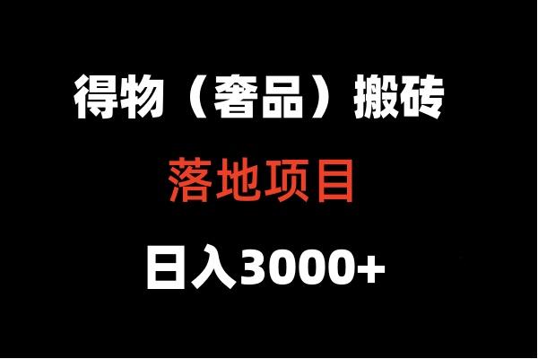 得物搬砖(高奢)落地项目 日入5000+-皮皮网创