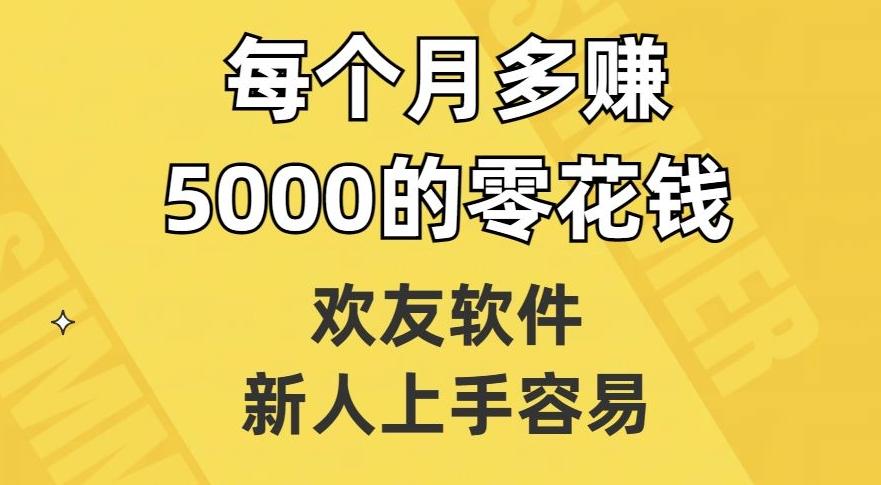 欢友软件，新人上手容易，每个月多赚5000的零花钱【揭秘】-皮皮网创