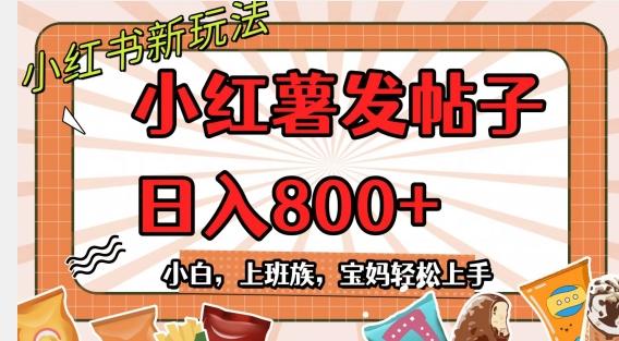 小红薯发日常帖子，日入800+小白专属项目可批量操作-皮皮网创