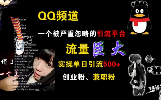 QQ频道，一个被严重忽略的引流平台，流量巨大 实操单日引流500+创业粉兼职粉【揭秘】-皮皮网创
