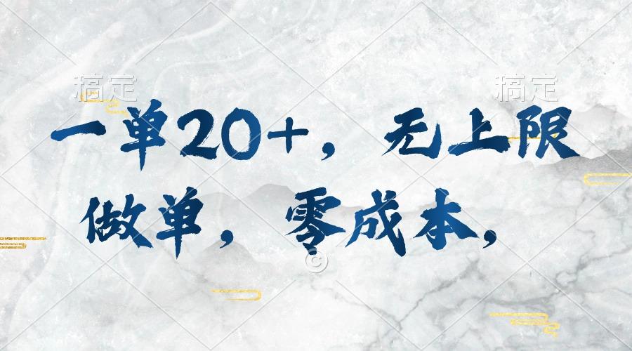 一单20+，无上限做单，零成本，执行就有收入-皮皮网创