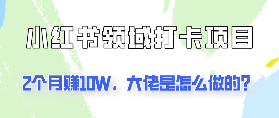 通过小红书领域打卡项目2个月赚10W，大佬是怎么做的？-皮皮网创