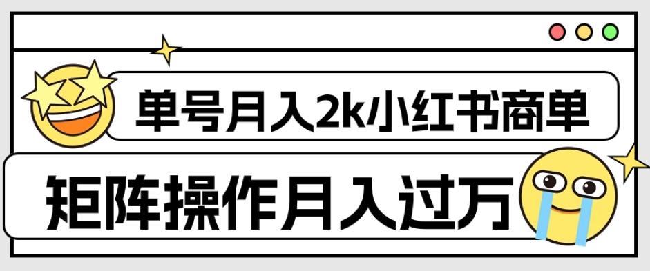 外面收费1980的小红书商单保姆级教程，单号月入2k，矩阵操作轻松月入过万-皮皮网创