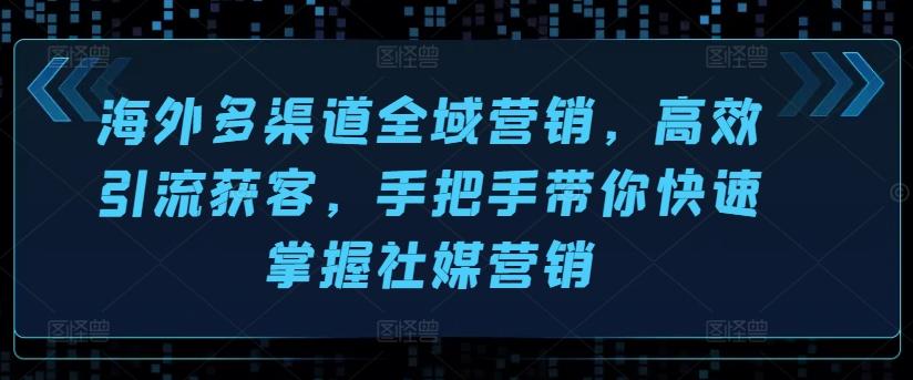海外多渠道全域营销，高效引流获客，手把手带你快速掌握社媒营销-皮皮网创