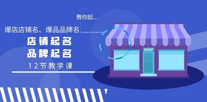 教你起“爆店店铺名、爆品品牌名”，店铺起名，品牌起名(12节教学课)-皮皮网创